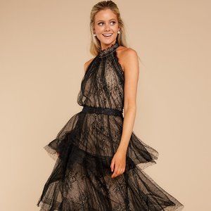 Black lace maxi dress